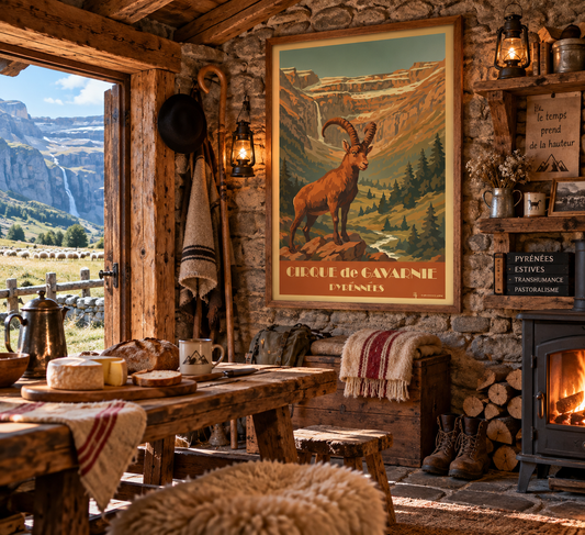 Affiche Cirque de Gavarnie dans une cabane de berger – décoration montagne Pyrénées