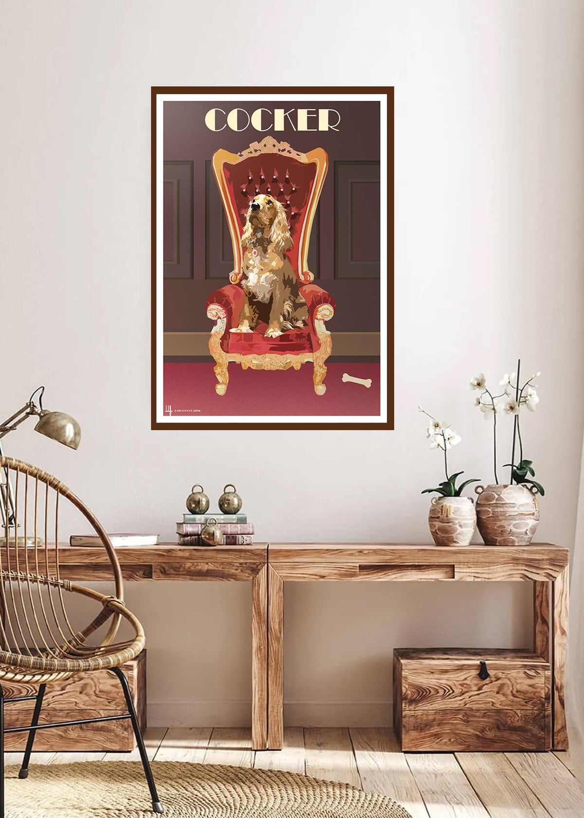 Poster rétro Cocker Spaniel – décoration murale pour amoureux des chiens