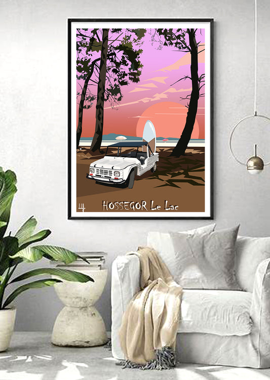 affiche-leucate-carcassonne-poster-tableaux-tableau-colorés-affiche carcassonne-poster carcassonne-decoration-orange-maison-salon