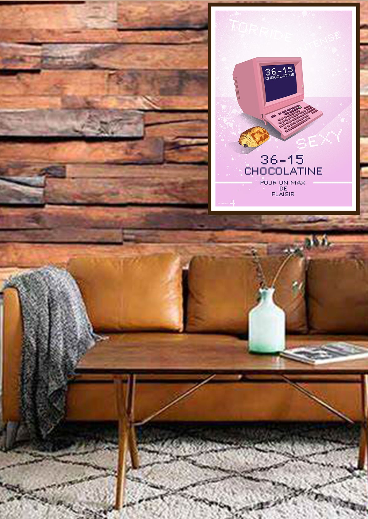 Poster rétro Minitel Chocolatine – décoration vintage Pais Chocolatine