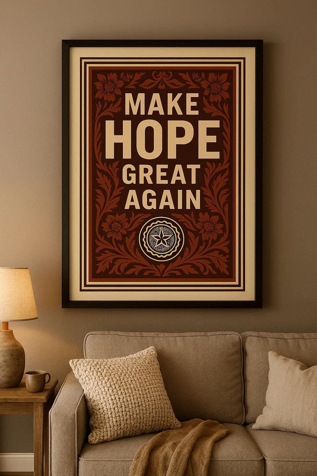 Affiche typographique Make Hope Great Again