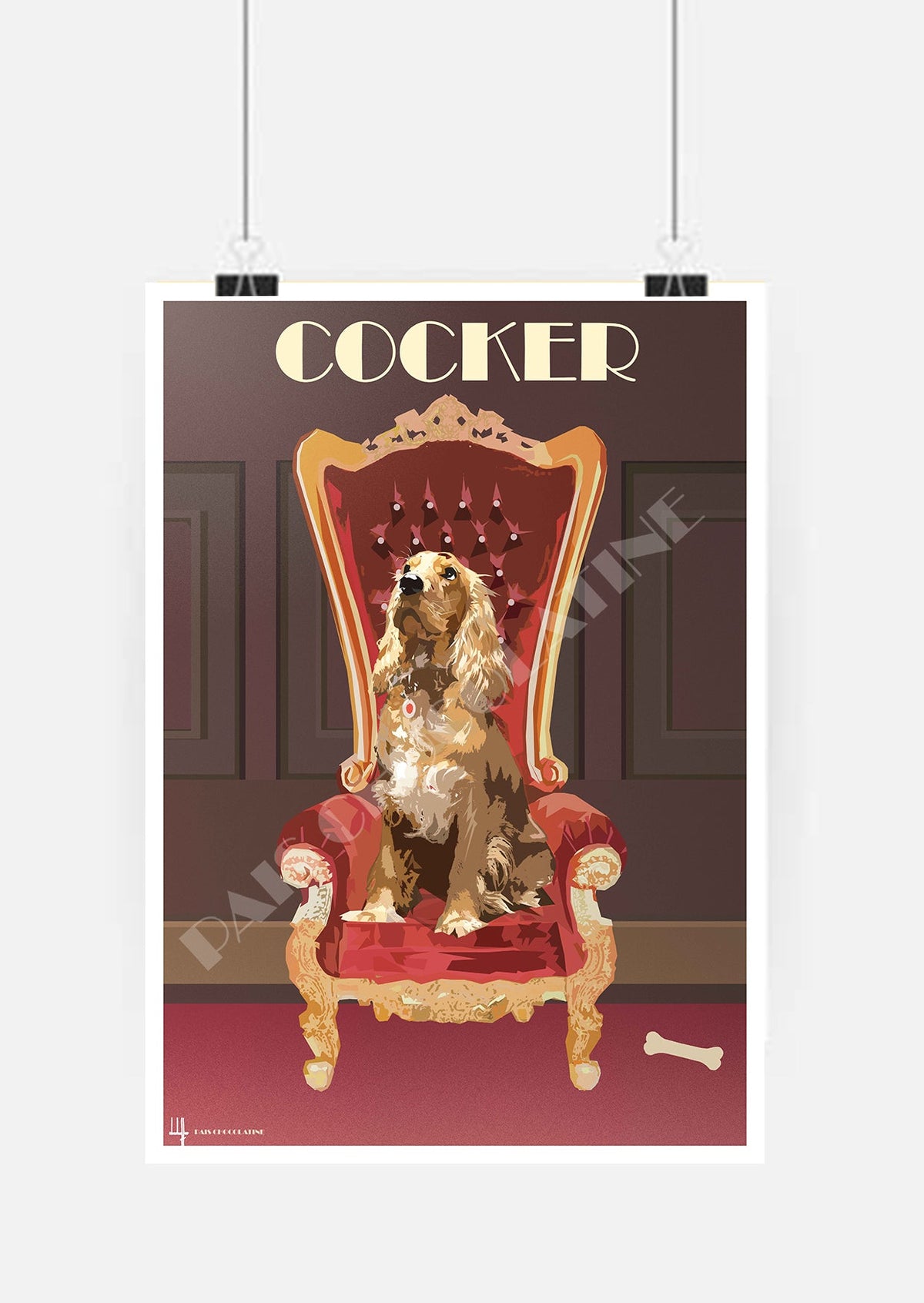 Affiche Yorkshire Terrier – illustration canine vintage et décoration murale Pais Chocolatine