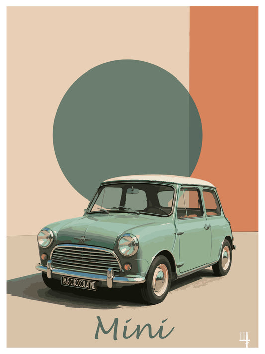 Affiche Mini vintage – illustration automobile Pais Chocolatine