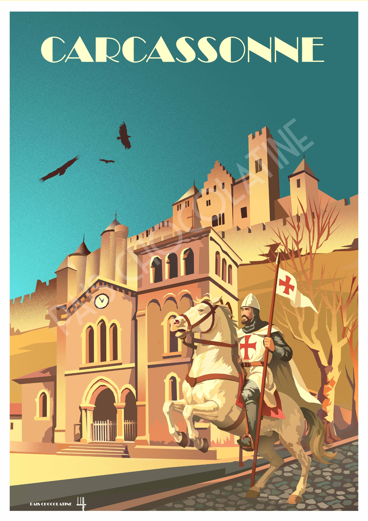 Affiche vintage Carcassonne