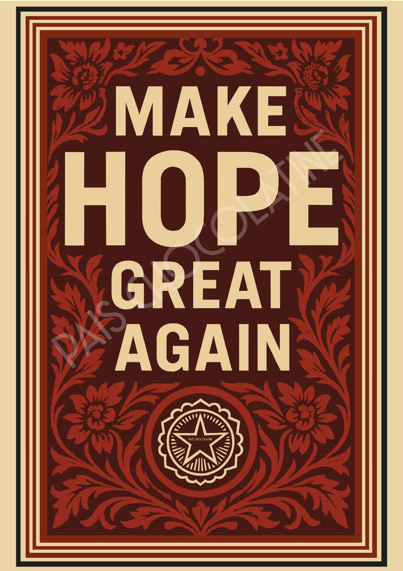 Affiche typographique Make Hope Great Again