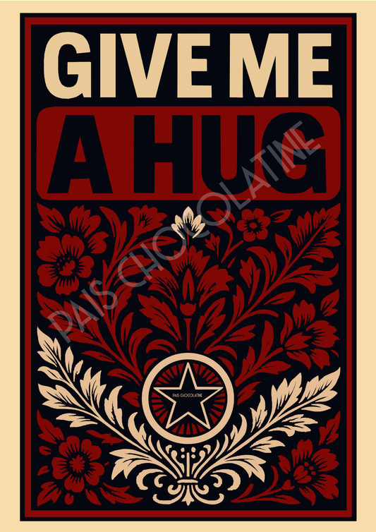 Poster rétro Give Me a Hug – décoration murale typographique