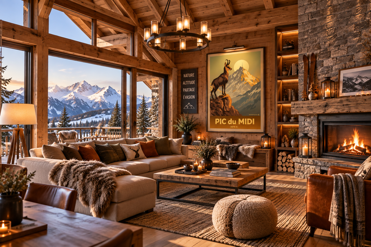 Décoration murale avec affiche du Pic du Midi de Bigorre, illustration rétro emblématique des Pyrénées