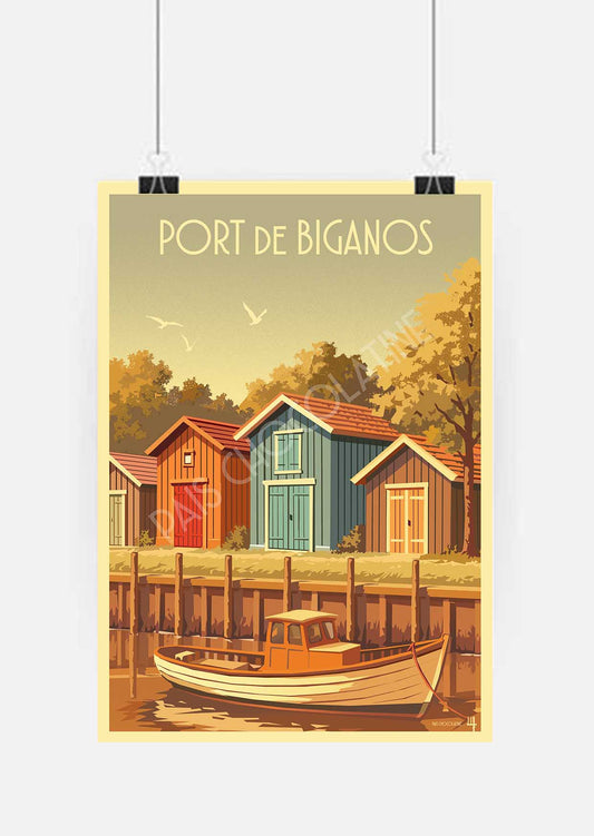 Affiche Port de Biganos – Bassin d’Arcachon