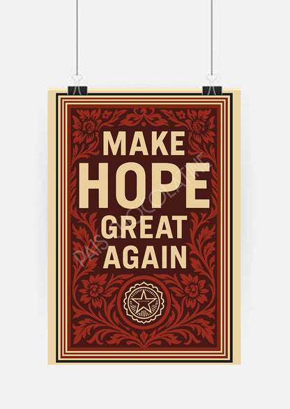 Affiche typographique Make Hope Great Again
