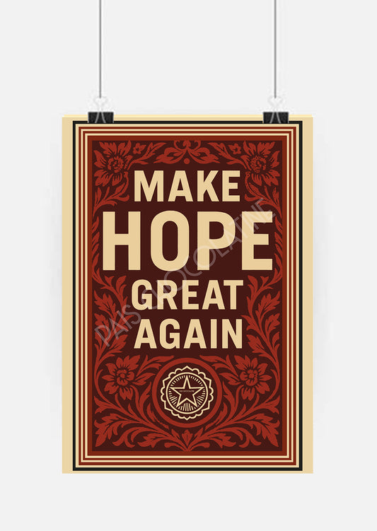 Affiche typographique Make Hope Great Again