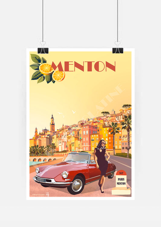 Menton – L'affiche rétro chic entre Dolce Vita et patrimoine azuréen