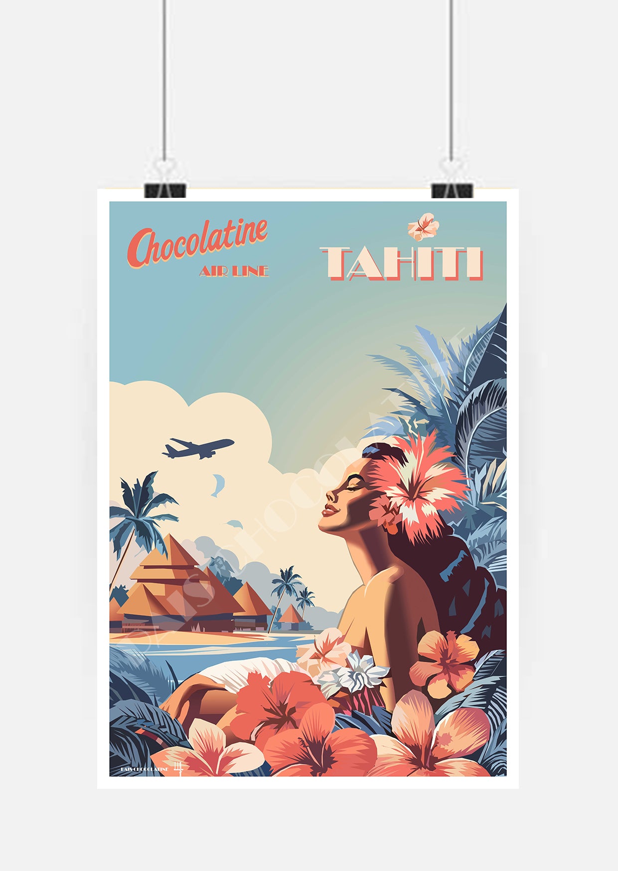 affiche déco - poster design - illustration yorkshire - affiche ville - art mural - décoration murale - affiche chien - style vintage - poster artistique - affiche moderne - yorkshire terrier - décoration intérieure - affiche originale - art déco - affiche colorée - affiche pays - décoration salon - made in France - affiche animaux - pais de chocolatine-tahiti