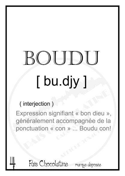 Affiche rétro Boudu – expression occitane – Pais Chocolatine