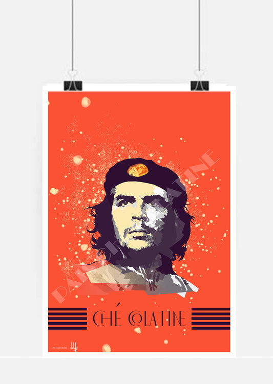 Affiche rétro Che Colatine – humour chocolatine – Pais Chocolatine