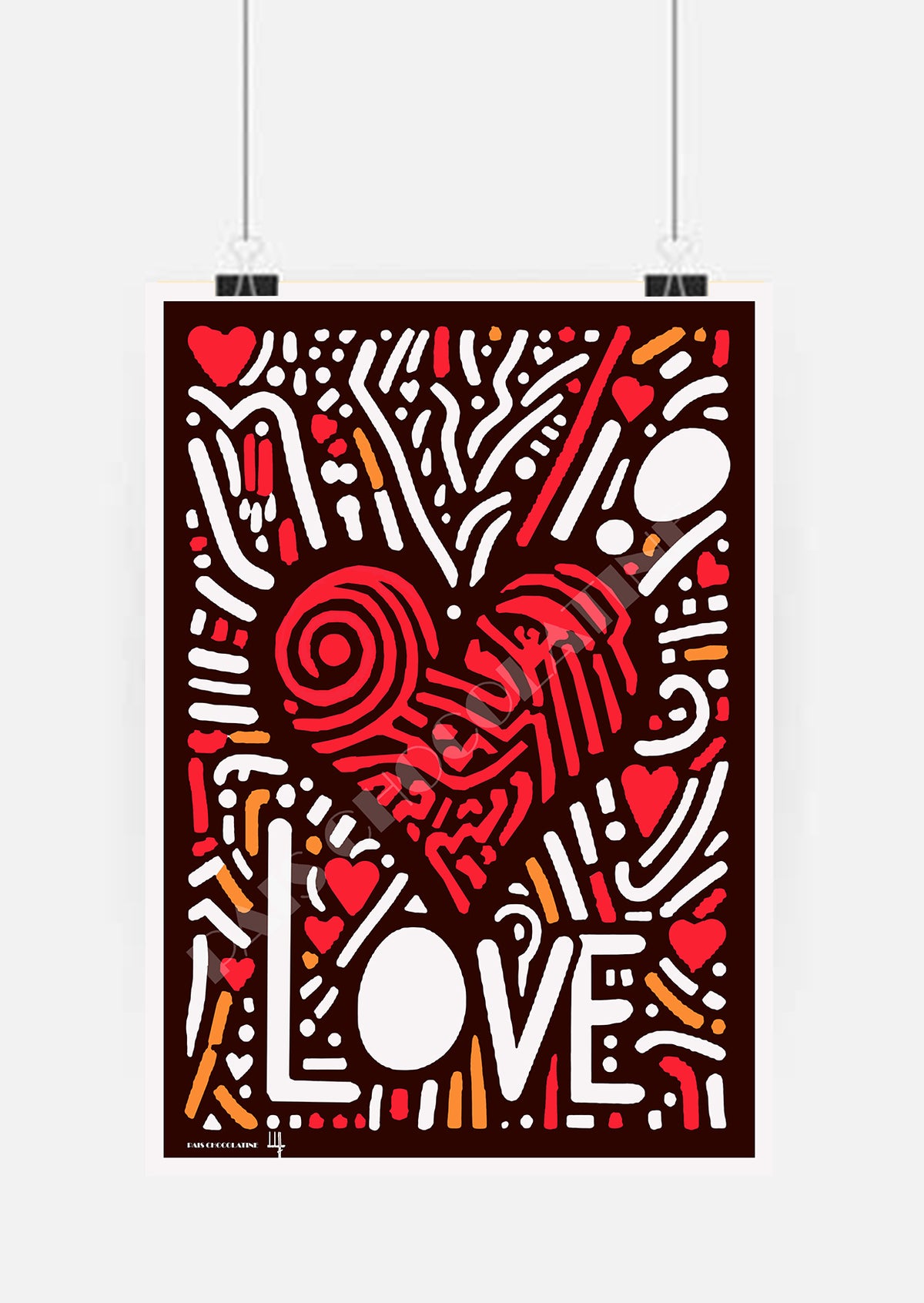 Affiche rétro LOVE – l’amour en couleurs – Pais Chocolatine