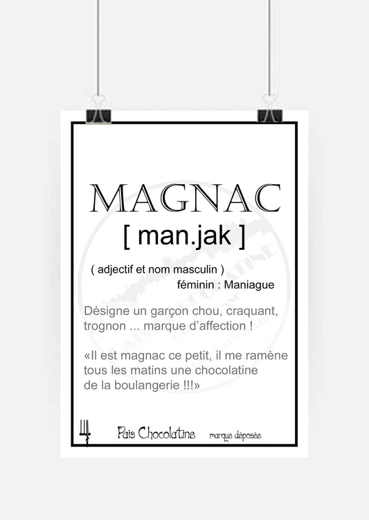 Affiche rétro Magnac – expression occitane – Pais Chocolatine