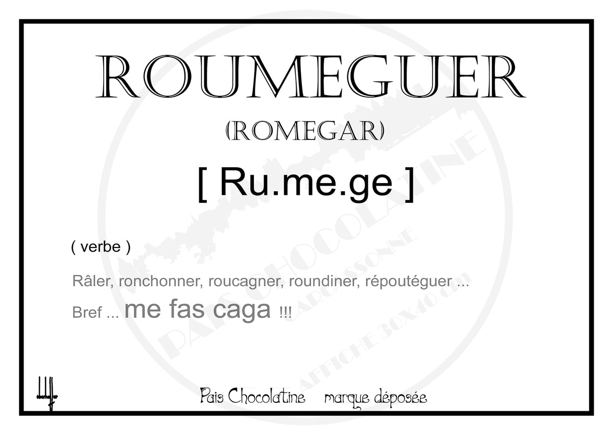 Affiche rétro Rouméguer – expression du Sud – Pais Chocolatine