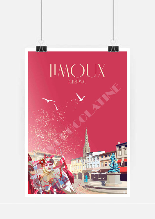 Affiche vintage Limoux – Carnaval de l’Aude – Pais Chocolatine