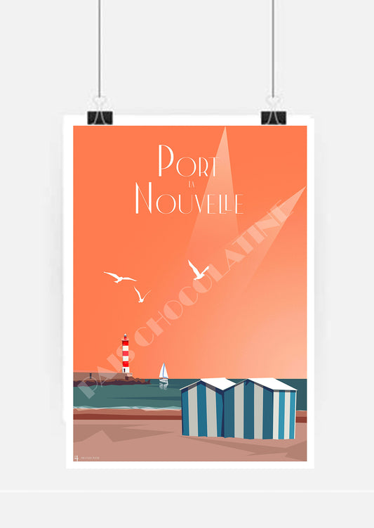Affiche vintage Port-La-Nouvelle – Méditerranée – Pais Chocolatine