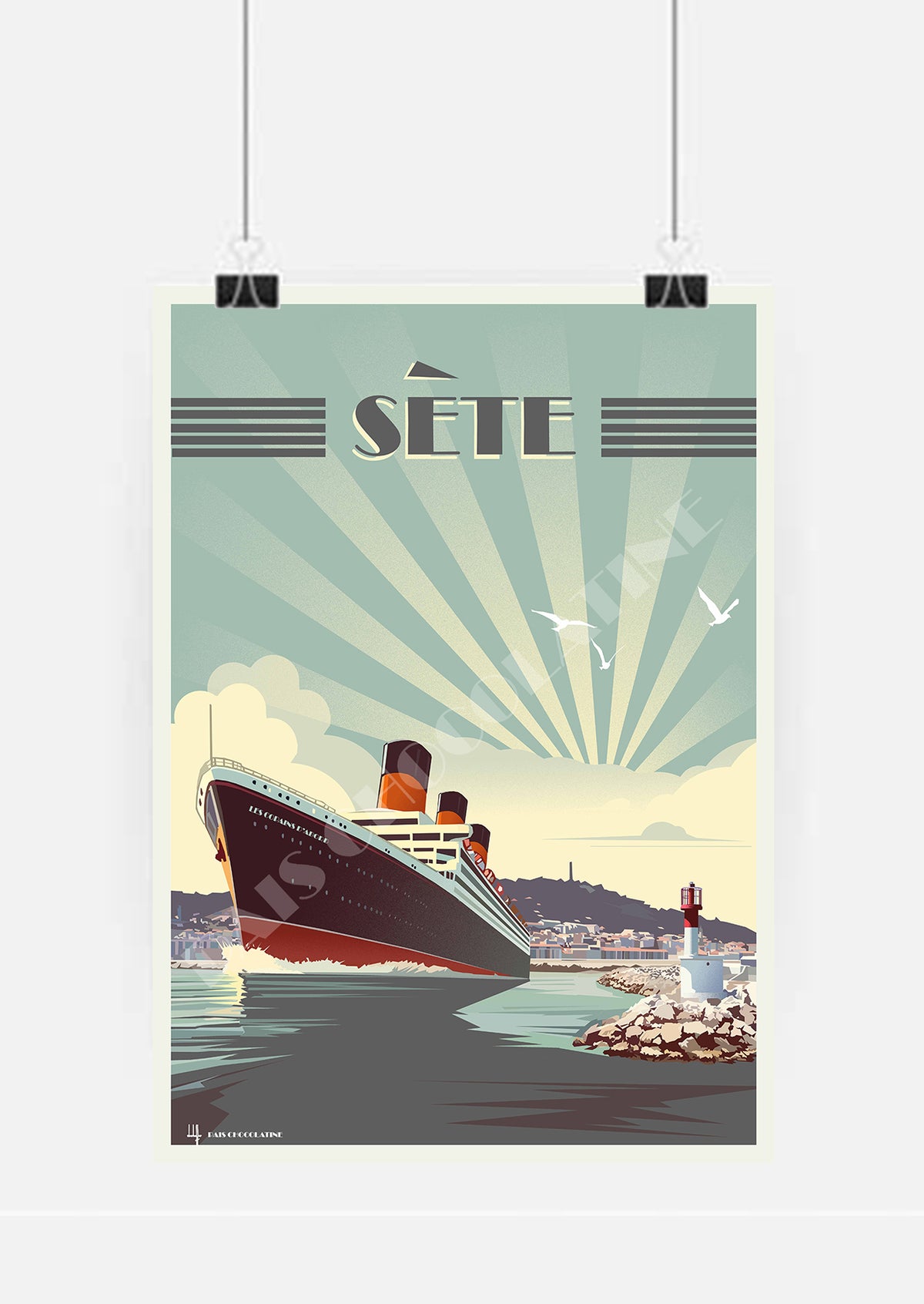 Affiche vintage Sète – Méditerranée – Pais Chocolatine
