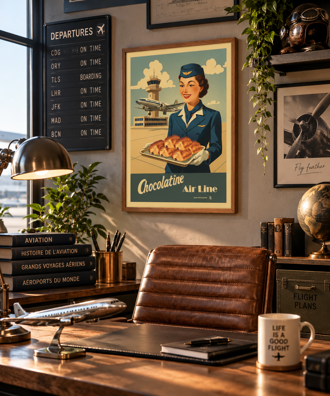 Affiche Embarquez – Illustration Vintage Aviation