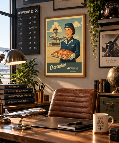 Affiche Embarquez – Illustration Vintage Aviation