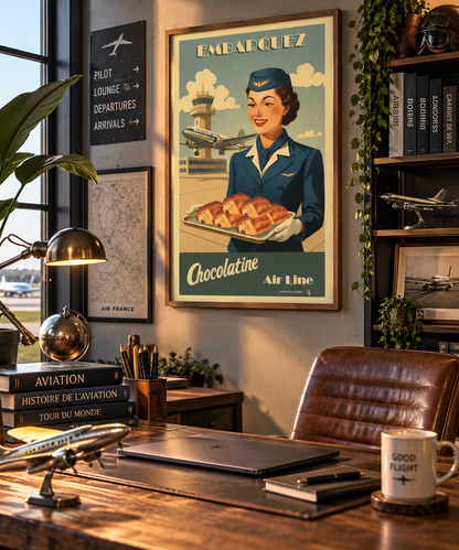 Affiche Embarquez – Illustration Vintage Aviation